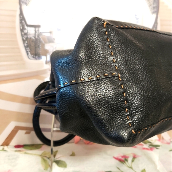 AUTHENTIC FENDI Selleria Pebbled Leather Handbag Dr's Style - Picture 5 of 14